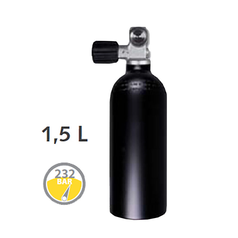 1,5 L Alu. Flaske – 230 Bar / DIN Ventil (Ø111 mm)