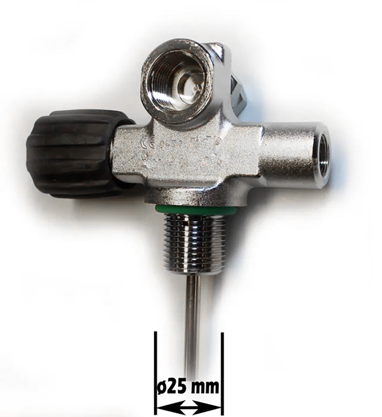 Flaskeventil - DIN 300 BAR - LEFT EXPANDAABLE uden blind plug
