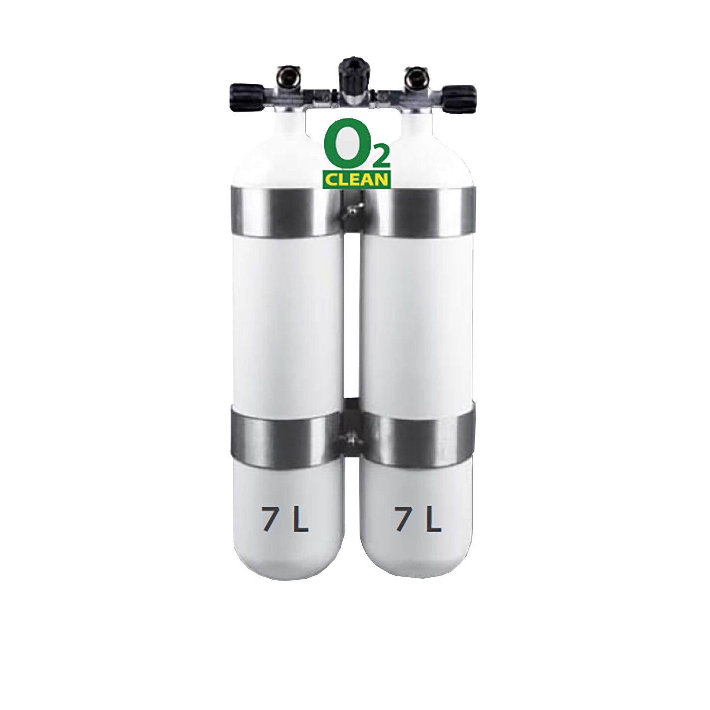 7L Stålflasker 300 Bar / DIN ventil - Dobbeltsæt