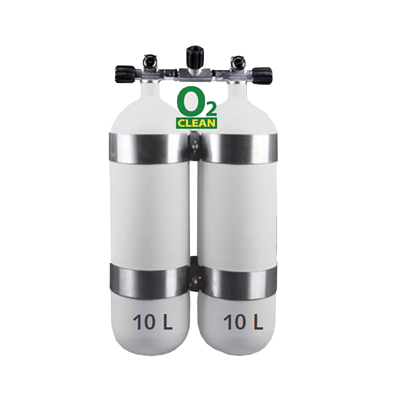 10L Stålflasker 300 Bar / DIN ventil - Dobbeltsæt