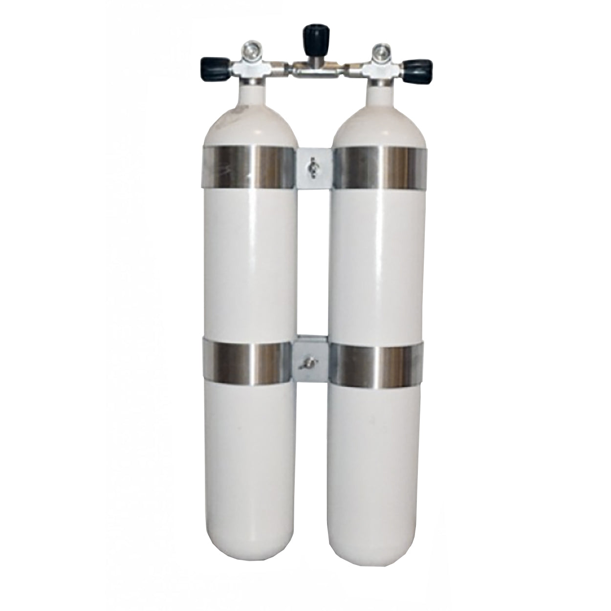 8,5L Stålflasker 230 Bar / DIN ventil - Dobbeltsæt STOR AFSTAND