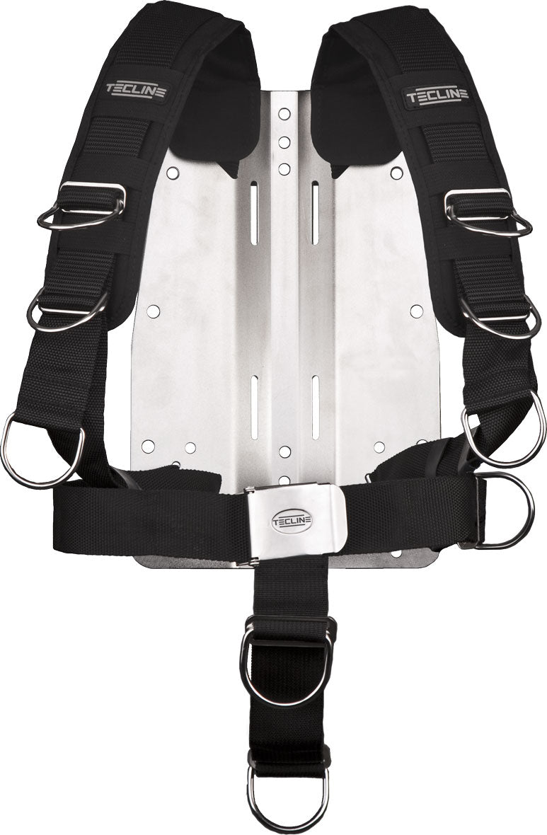 Tecline - Bagplade Rustfri stål 3 mm - Komfort harness